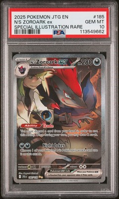 2025 POKEMON JTG EN-JOURNEY TOGETHER #185 N'S ZOROARK EX PSA