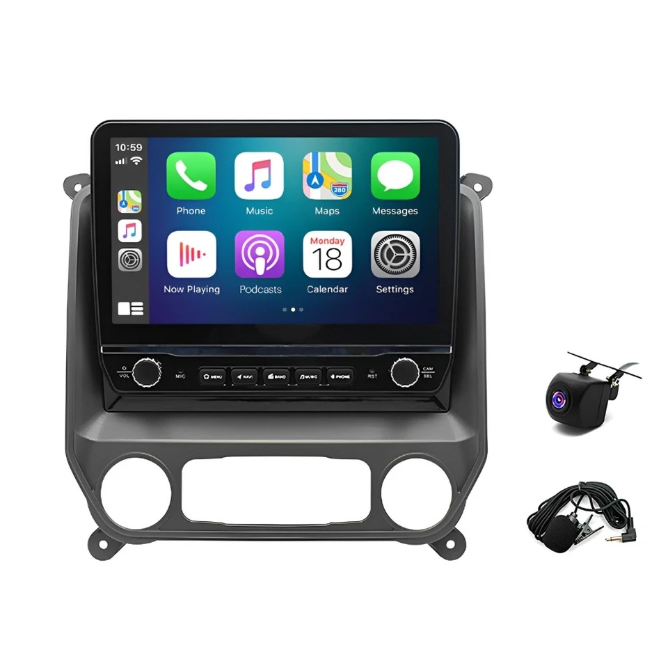 Carplay Car Stereo Radio For 2014 2015 2016 2017 2018 Chevy Silverado GMC Sierra - Image 4 of 4