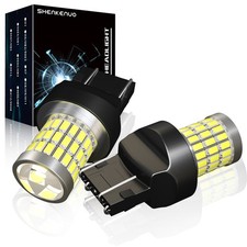 Pair T20 LED 57 SMD SIDE LIGHT BRAKE REVERSE 580 LAMP BULB 7443 7440 White DRL