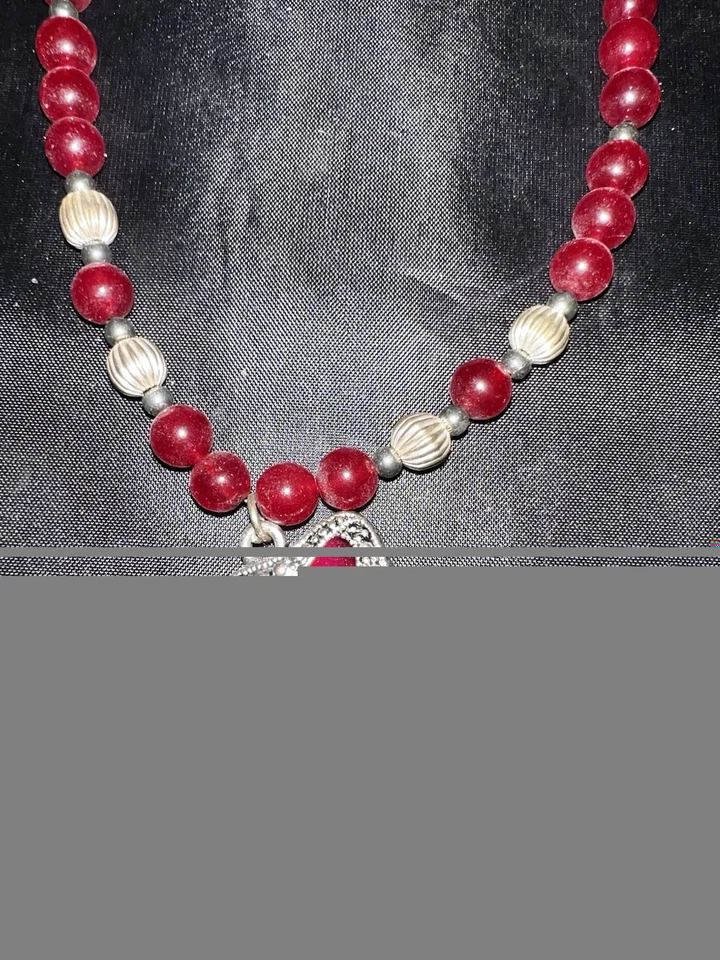 Lote de 5 Collares Disfraz Rojo y Naranja Cuentas Colgante Joyería Distintiva Foto 2 de 3