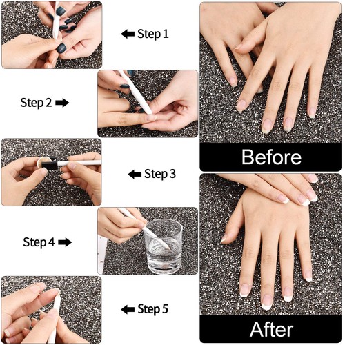 2 Pieces White Nail Pencil and Pencil Sharpener Set, 2 In1 Nail Whitening Under - Picture 6 of 6