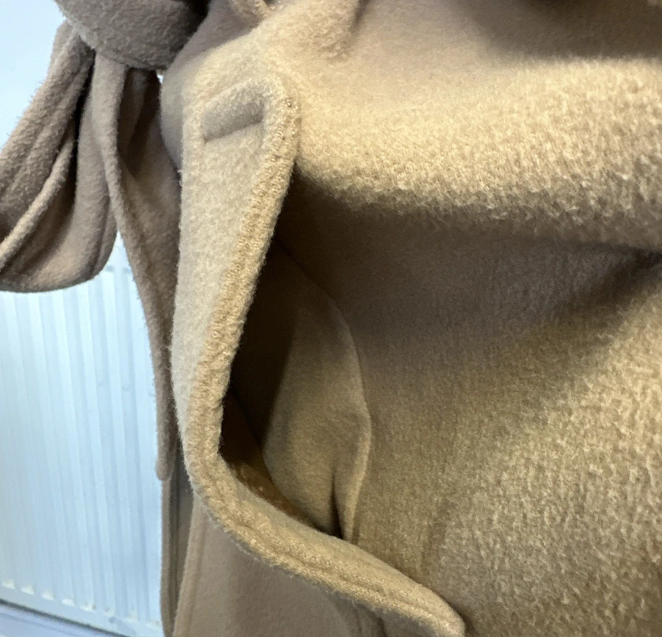 KESTA LONDON CAMEL BEIGE BELTED COAT LADIES SIDE POCKETS WORK OFFICE JACKET 14 - Image 4 of 4