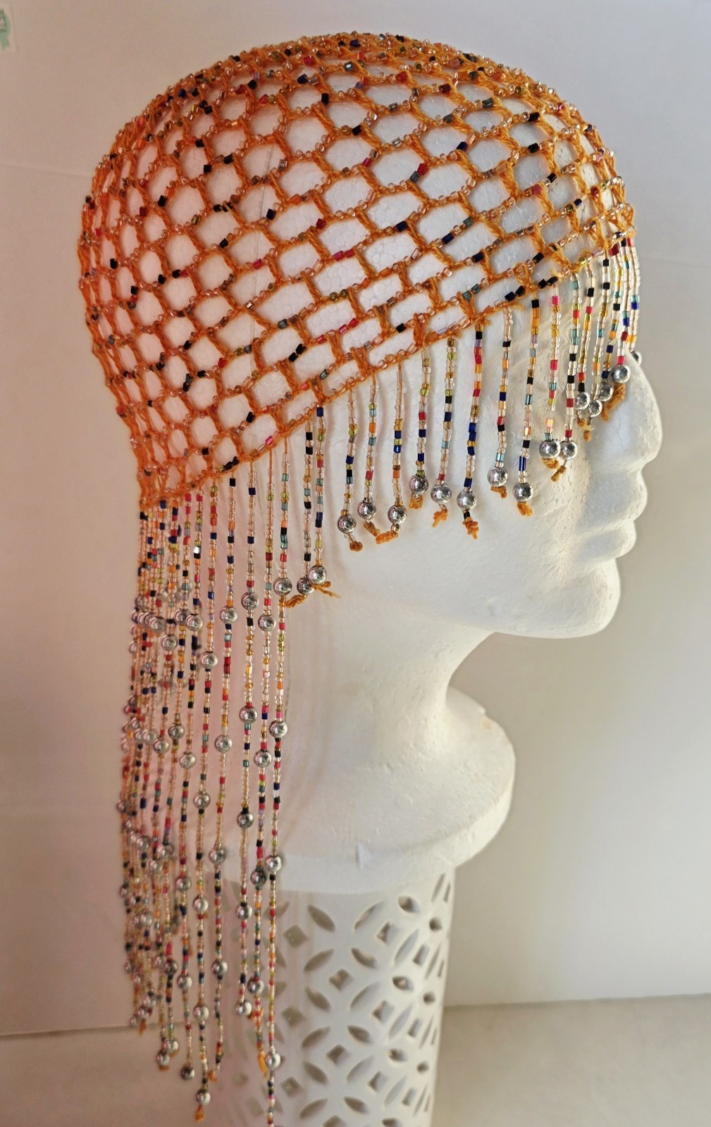Cleopatra Style Beaded Head Cap. Fun Costume Piec… - image 4
