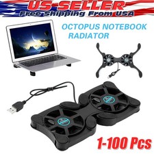 Dual USB Cooling Fan Pad Foldable Slim Fans Cooler Stand for Laptop Notebook Lot