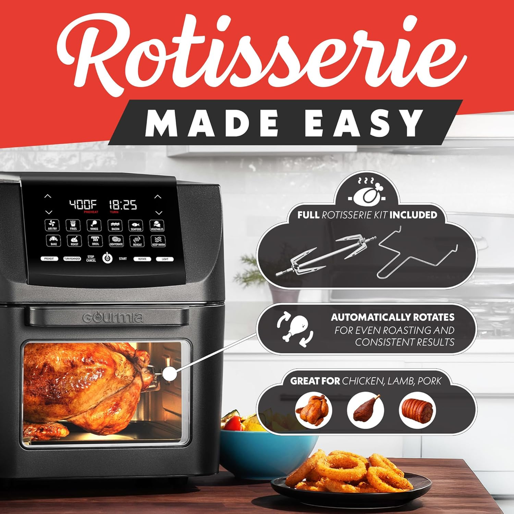 14-Quart Digital Air Fryer Toaster Oven Combo with Multi-Function Cooking