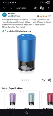 Airversa Essential Oil Diffuser Waterless Aromatherapy Diffusers NEW IN BOX