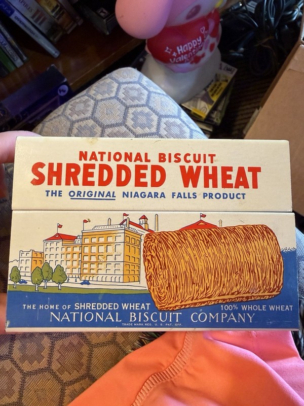 National Biscuit Co Shredded Wheat Metal Recipe Box Nabisco 1973-Niagara