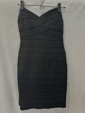 Short strapless bandage-style black dress, size M, form fitting, bodycon