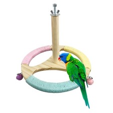 Bird Stand Perch Toy,Wooden Spinning Turntable Parrot 20.6cm x 10cm, 1