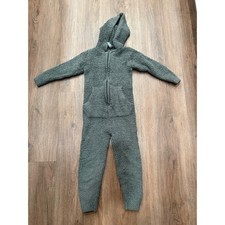 Skims Cozy Fuzzy Sherpa Fleece Hooded Footed Pajamas Jumpsuit Sleepwear