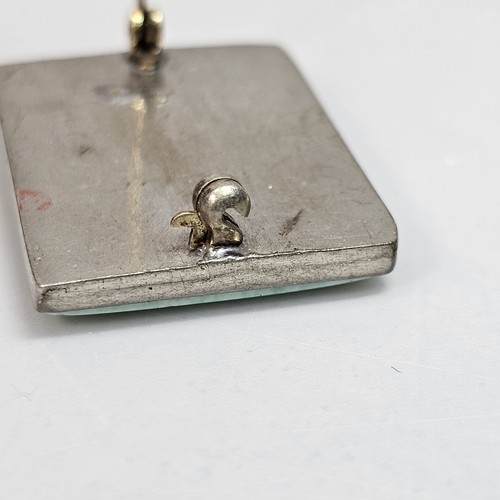 Broche Art Deco Vintage Vidrio Pekín Estrás Acento Rayos Verdes Tono Plata - Imagen 12 de 14