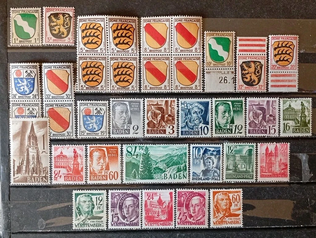 Allied cast in Germany 50 different stamps French Zone