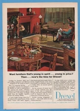 1965 Drexel American Review Furniture MIDPOINT CONTEMPORARY living room ad