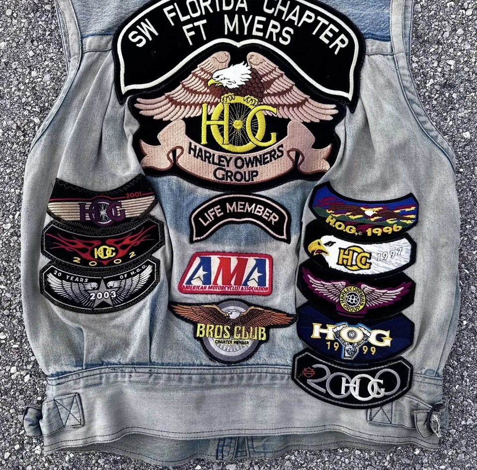 Chaleco vaquero vintage años 90 para hombre talla X-grande parches Foto 4 de 4