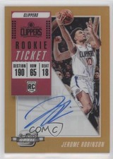 2018 Contenders Optic Rookie Ticket Orange Prizm 22/25 Jerome Robinson Auto s3g
