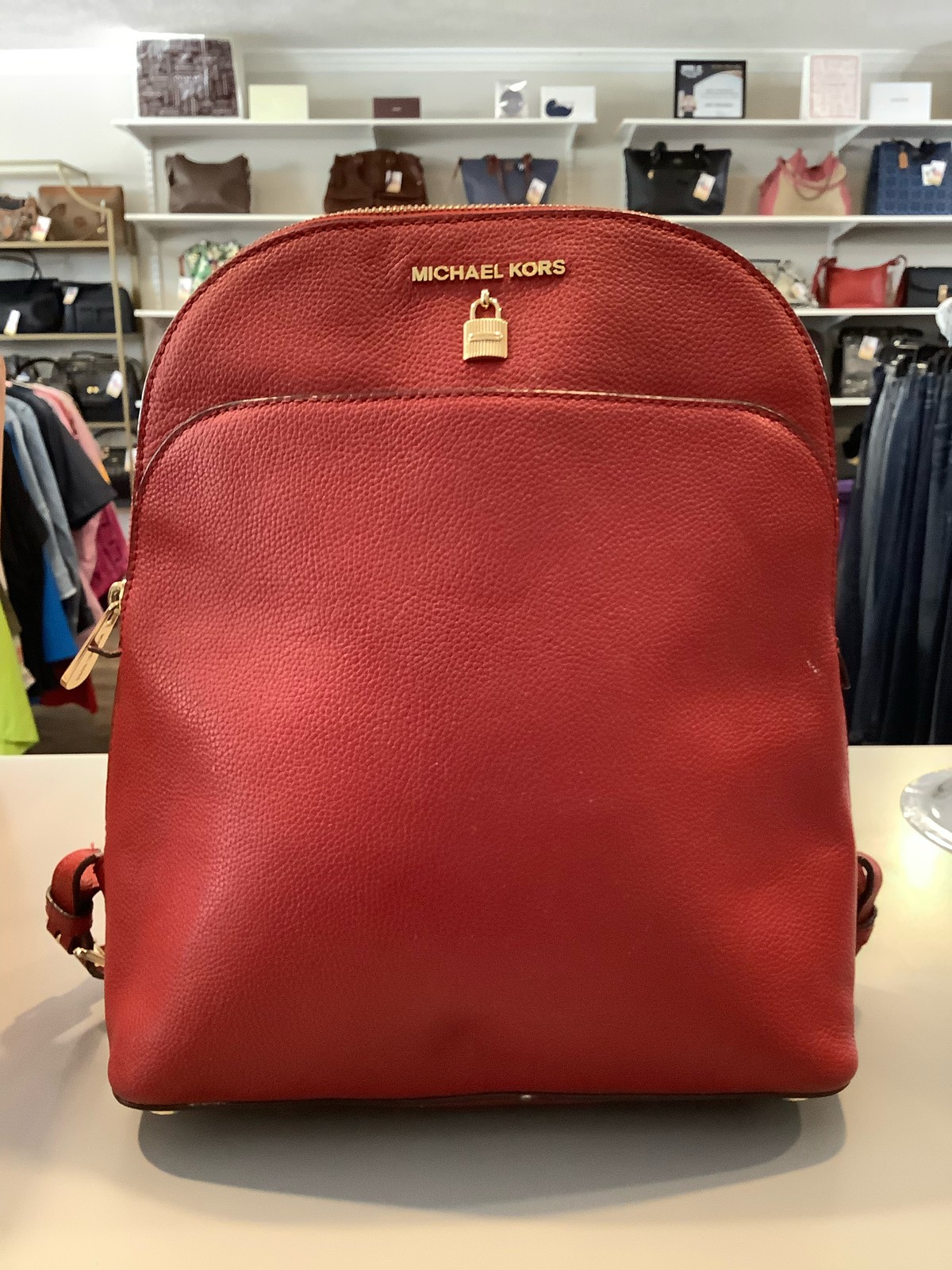 Michael Kors Large Adele Red Backpack - image 1