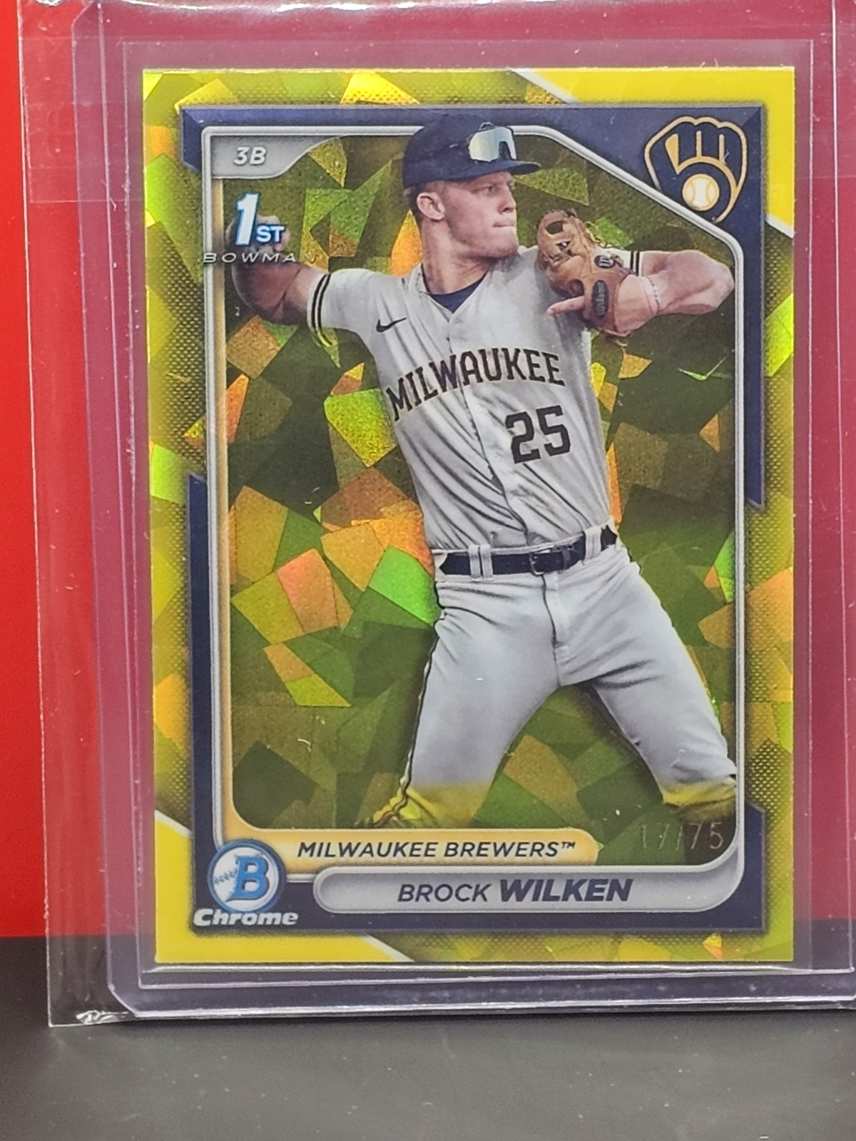 2024 Bowman Sapphire Edition - Chrome Prospects Brock Wilken #BCP-86 Yellow /75