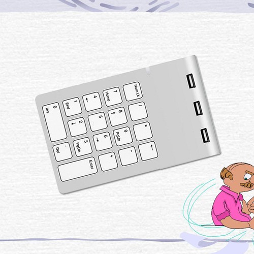 Laptop Keypad USB Number Retro Mechanical Keyboard Ergonomic Single-handed - Picture 4 of 12