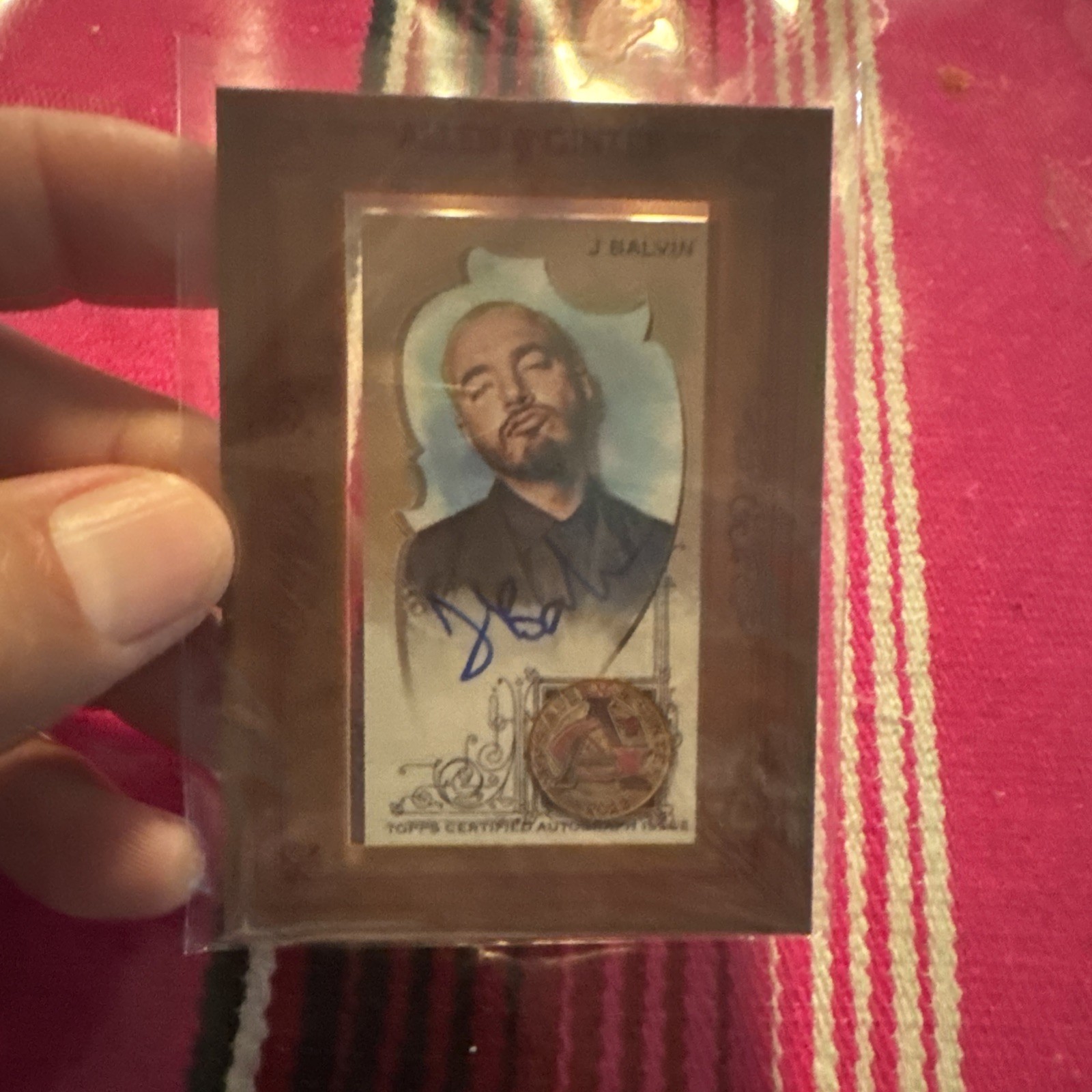 2023 Topps Allen & Ginter #MA-JBA J Balvin Framed Mini Autograph Auto