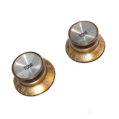 2 Gold NOT engraved TopHat Tone  Knobs with Silver Reflector Cap for Gibson SG s