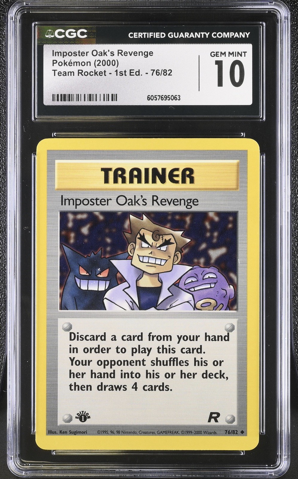 CGC 10 GEM MINT Imposter Oak's Revenge Team Rocket 1st Edition 76/82 Pokemon
