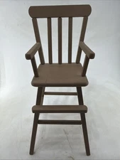 Vintage Handcrafted Wooden Doll Highchair 26.5  tall  10” wide 16” Seat Height
