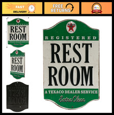 Vintage Embossed Metal Restroom Sign - Retro Bathroom Decor - Extra Clean Design