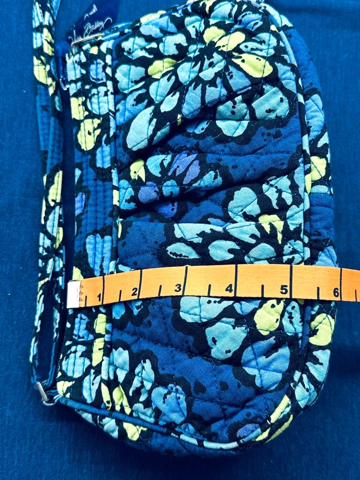Vera Bradley маленький хипстер индиго поп сумка через плечо сумочка синий цветочный - Изображение 3 из 4