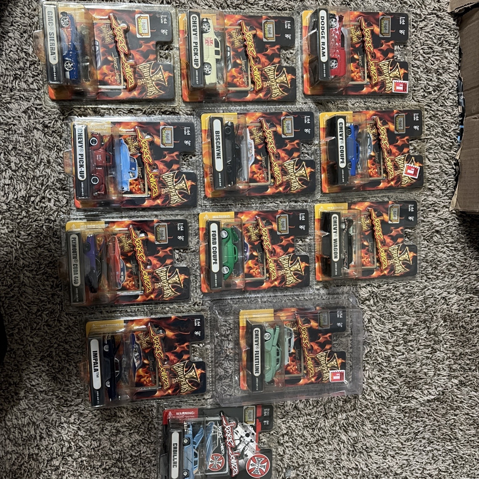 Jesse James West coast choppers 164 lot of 12 Chevy Fleetline Cadillac Dodge +