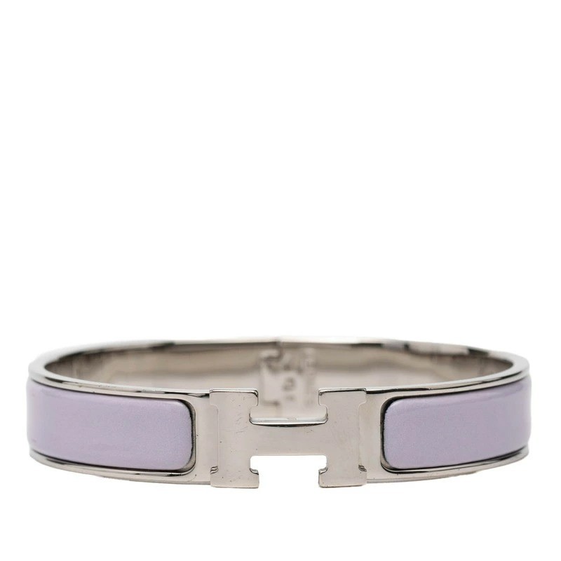 Hermès Click H PM Bracelet Silver  Light Purple Metal Enamel Women's Used thumbnail 9
