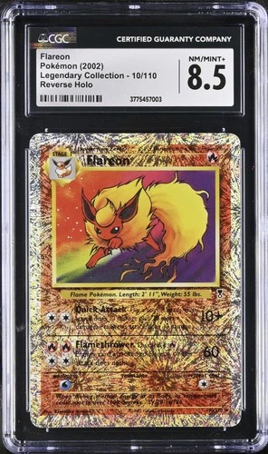 CGC 8.5 NM/Mint+ Flareon Legendary Collection 10/110 Reverse Holo Not PSA