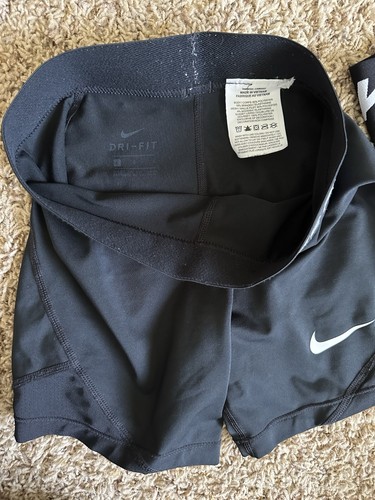 Lot 4 Pairs Nike Shorts Girls Bike Compression Pro Training Medium Dri Fit Black - Picture 6 of 6