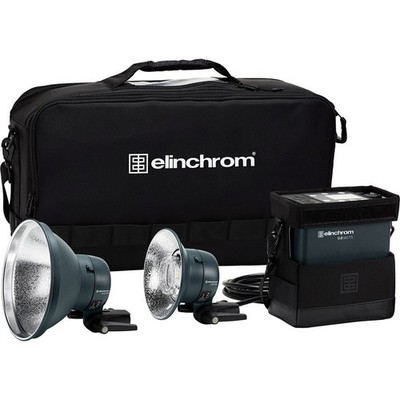 Elinchrom ELB 500 TTL Dual To Go Kit, Includes 2x ELB 500 Flash Head, 7'' and 5.3