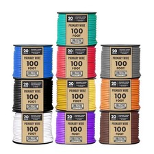 20 Gauge Primary Automotive Wire Assortment - 10 Roll Assortment Pack - 100 Ft