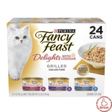 Purina Fancy Feast Delights Wet Cat Food - Chicken, Turkey, Fish  Cheddar, 3...