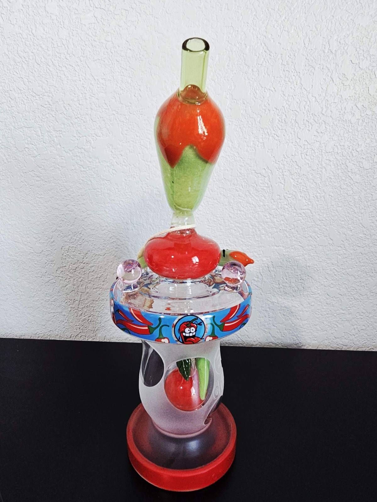 CHEECH GLASS 'GREEN CHILI PEPPER' PIPE 10"  WATER PIPE/ BONG/ RIG