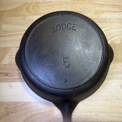 Vintage Fully Restored Lodge Arc Logo #5 Single Notch Cast Iron Skillet