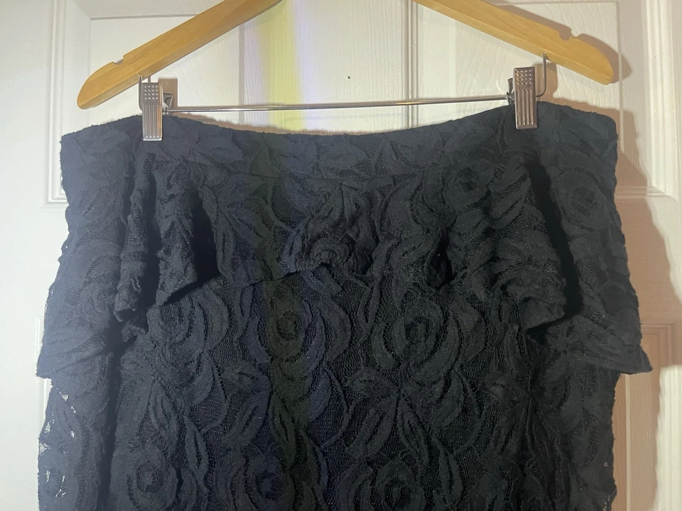 INC International Concepts Women's Black Lace Skirt Size 16 - Изображение 3 из 4