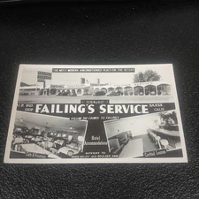 RPPC 50s Auto Collectible Failing's Gas Station Diner 1950s San Bernardino