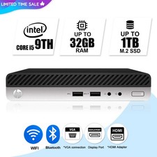 HP Mini Desktop Computer PC, Up to i5 9TH 32GB RAM 1TB SSD,Windows 11,WiFi BT