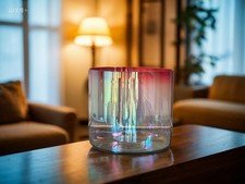 Colored 440Hz B Crown Chakra Quartz Crystal Singing Bowl Octave 3rd 7" Bag