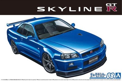 2002 Nissan Skyline GT-R BNR34 V-spec II 1:24 Model Kit Bausatz Aoshima 058589