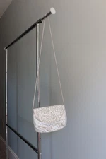 La Regal White Beaded Evening Bag Clutch Purse Women’s Stylish Formal 