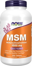 NOW Foods Supplements, MSM Methylsulfonylmethane 200 Count Pack of 1 