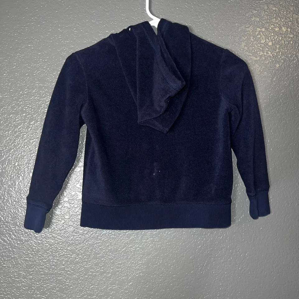 GAP Niños Azul Marino Sudadera con Capucha Niñas Talla Pequeña 6-7 Rosa Brillo Logo Cremallera Sudadera Foto 4 de 4