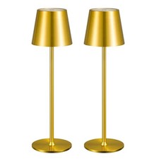 2 Pack Cordless Table Lamp,Portable LED Desk Lamp, 6000mAh Battery 2pGold