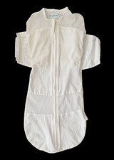 NEW HAPPIEST BABY SNOO SACK Swaddle Large 4-6M Solid Cream White Organic
