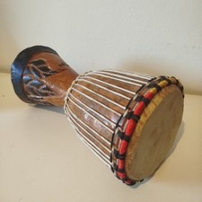 strumento musicale africano Tamburo BONGO Djambe in legno massiccio 40x20