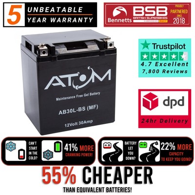 YB30L-B Atom Gel Motorradbatterie 12V für Moto Guzzi V65 650 Custom 83-86