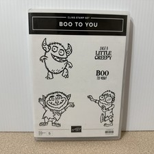 Stampin Up Retired stamp set Boo To You Halloween Cute Rare